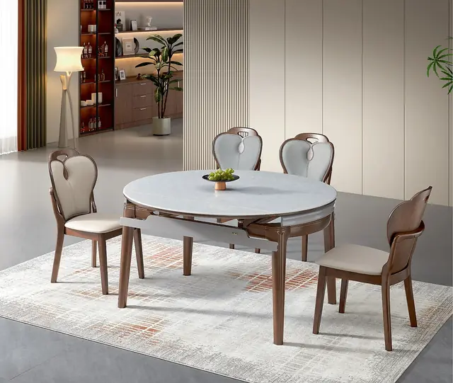 SS-028 Model 266-1 Tempered Glass Extendable Table & Chair Set