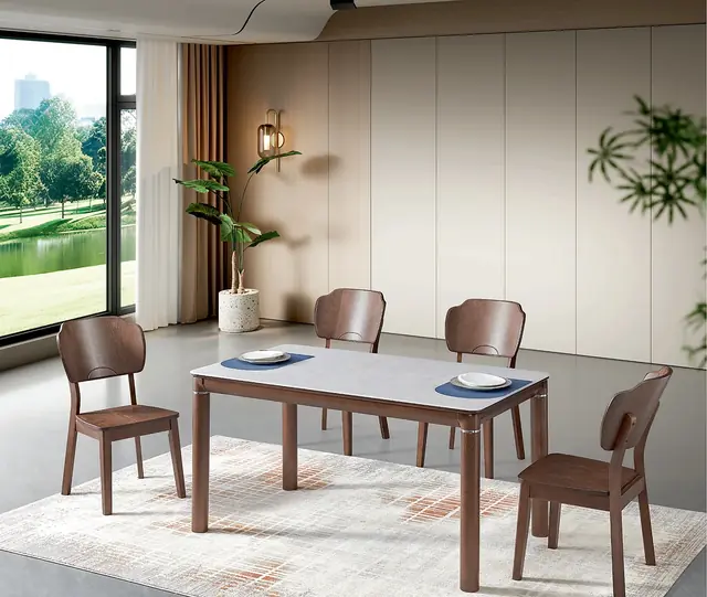 TZ-017 Model 263-2 Jade Crystal Glass Rectangular Table & Chair Set