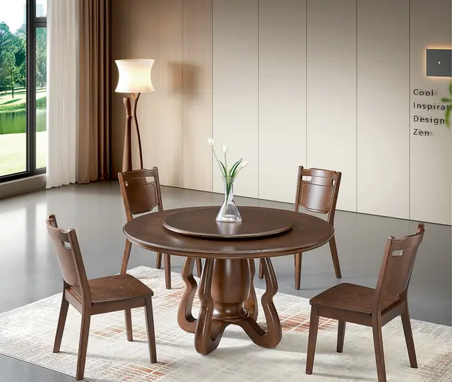 YZ-020 Model 2612 Wood Top Round Table & Chair Set