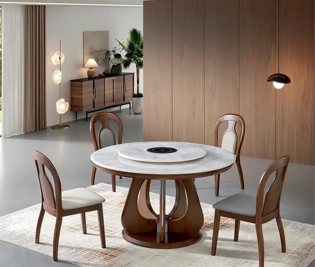 YZ-021 Model 2611 Super Crystal Stone Round Table & Chair Set